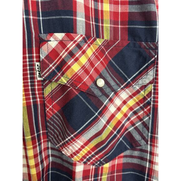 VTG Levi’s Two Horse Brand Western Pearl Snap Men’s Size XL Plaid Western Rodeo - Picture 3 of 7